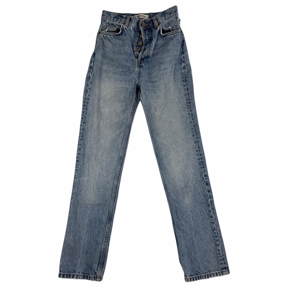 Reformation Perfectly Distressed Cynthia High-Rise Straight Jeans In Blue Sz 23 - Picture 2 of 12